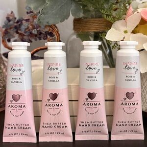 🆕🪷 BATH & BODY WORKS “INSPIRE LOVE“ ROSE AND VANILLA SHEA BUTTER HAND CREAM SET